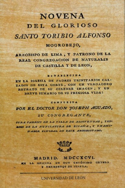Novena del glorioso Santo Toribio Alfonso Mogrobejo